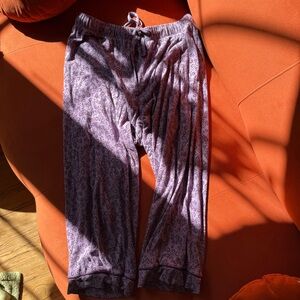 Purple Floral pajama cropped Pants